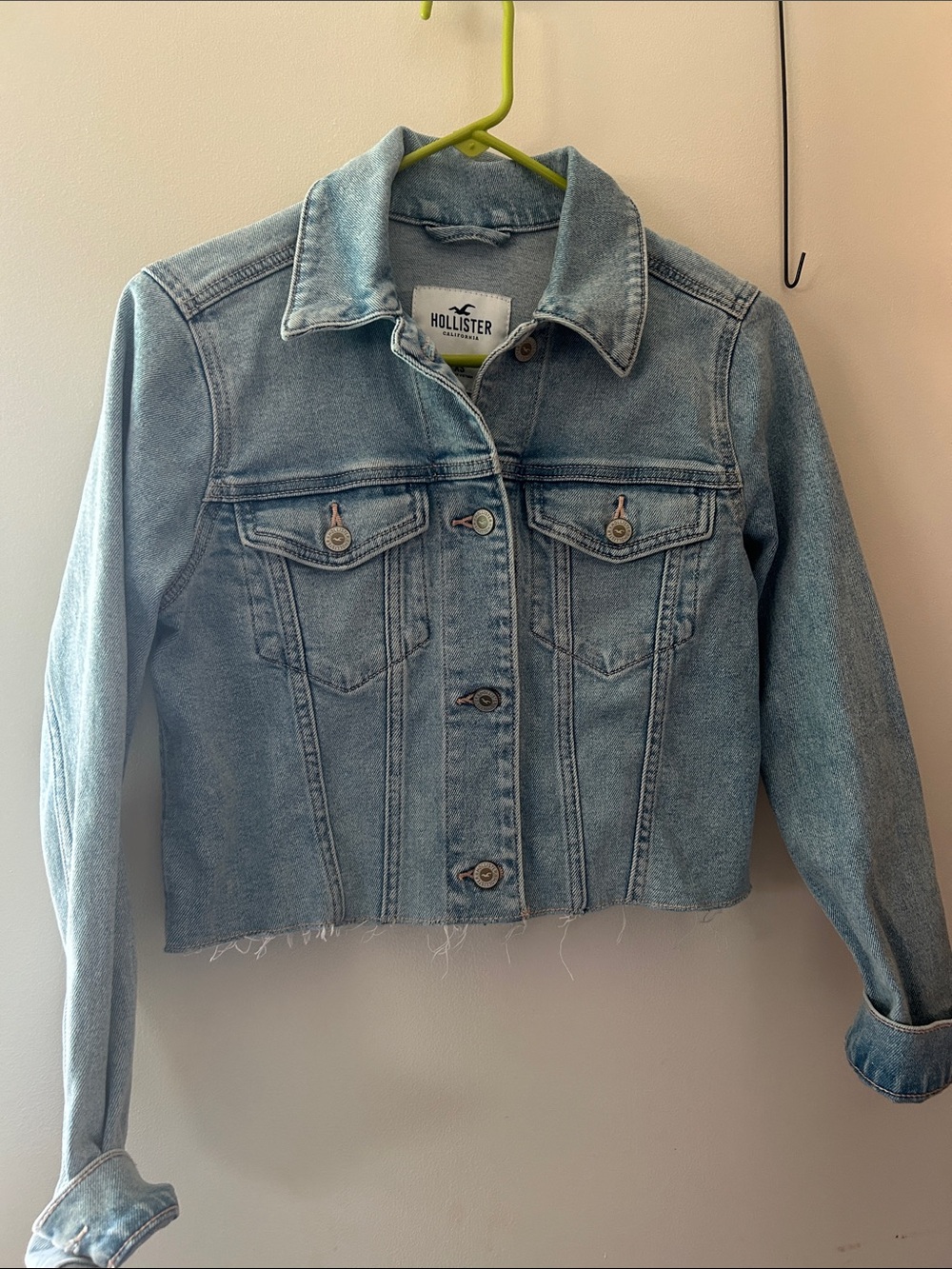 Hollister Light Blue Cropped Denim Jacket